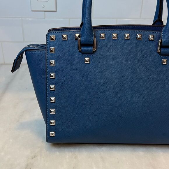 Michael Kors Selma Studded Saffiano Leather Satchel - Picture 5 of 16